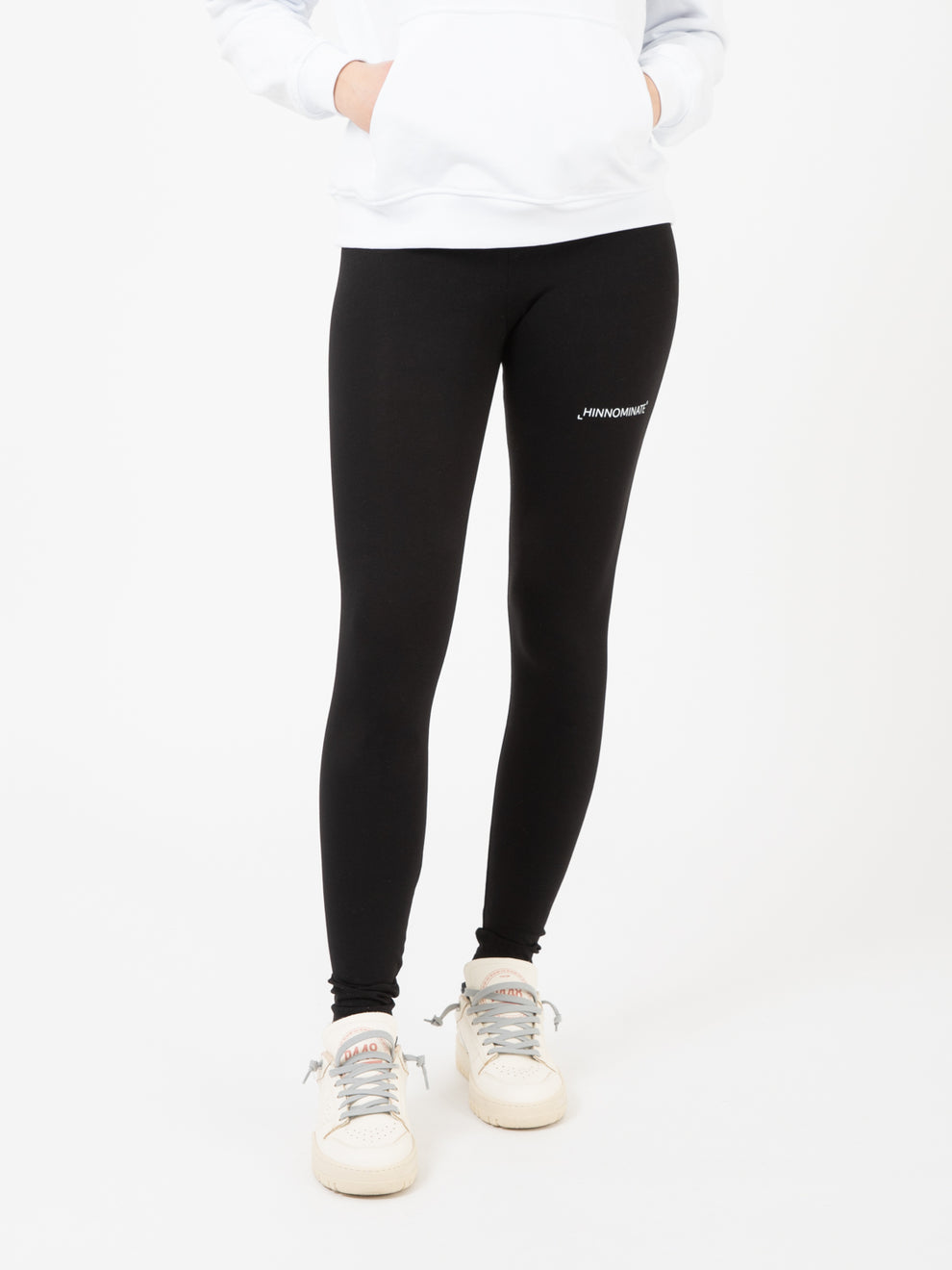 Leggings bielastico con stampa nero