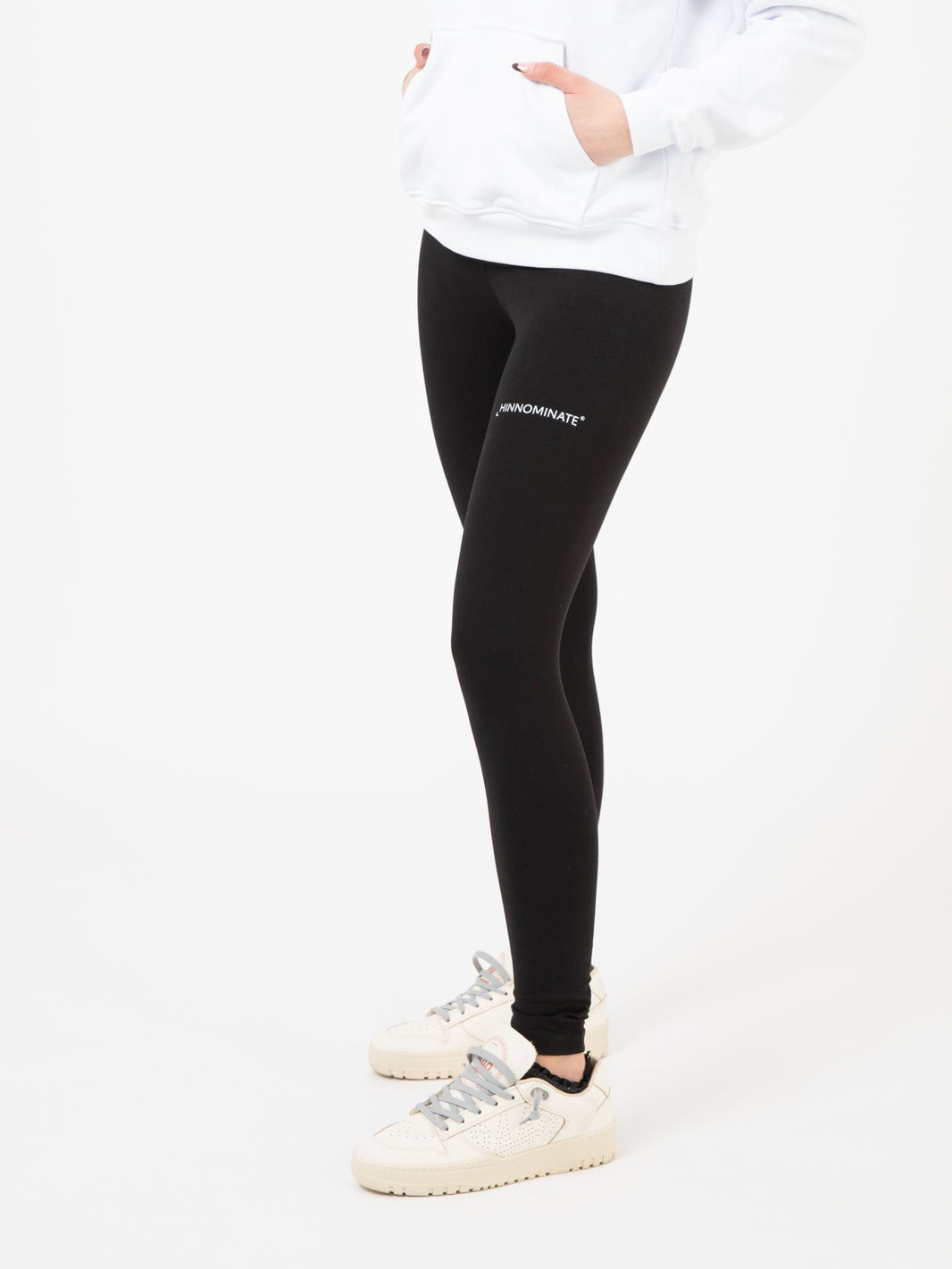Leggings bielastico con stampa nero