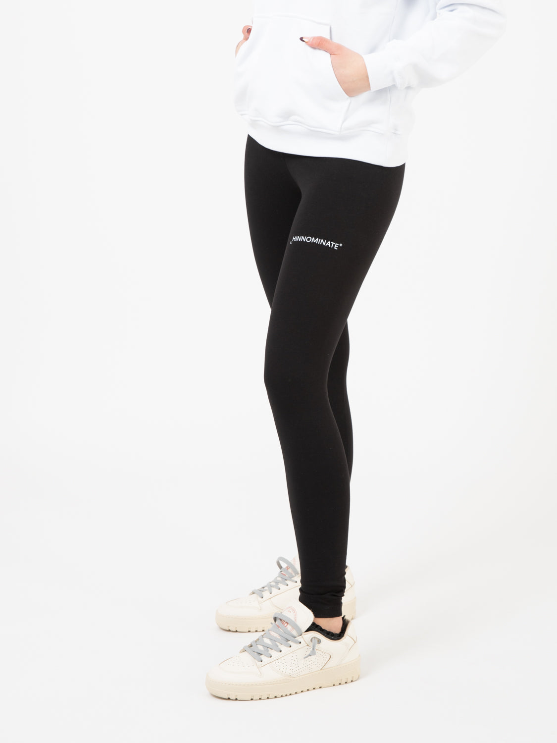 Leggings bielastico con stampa nero