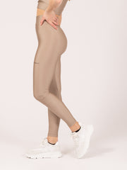 HINNOMINATE - Leggings lycra beige nocciola con logo