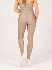 HINNOMINATE - Leggings lycra beige nocciola con logo