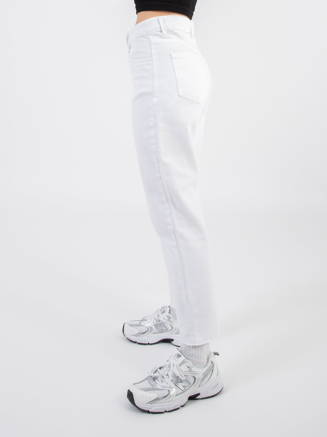 Pantalone denim bianco