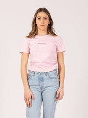 HINNOMINATE - T-shirt in jersey rosa con arricciatura