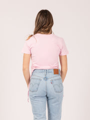 HINNOMINATE - T-shirt in jersey rosa con arricciatura