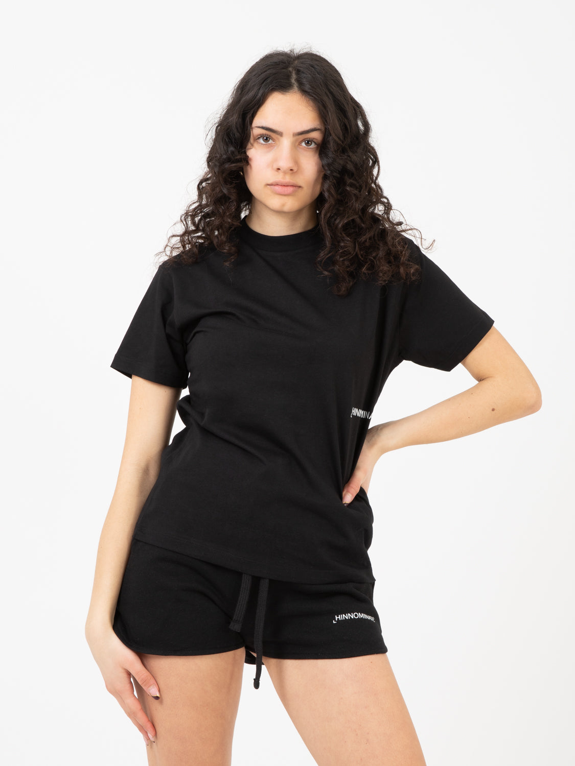 T-shirt jersey mezza manica nera