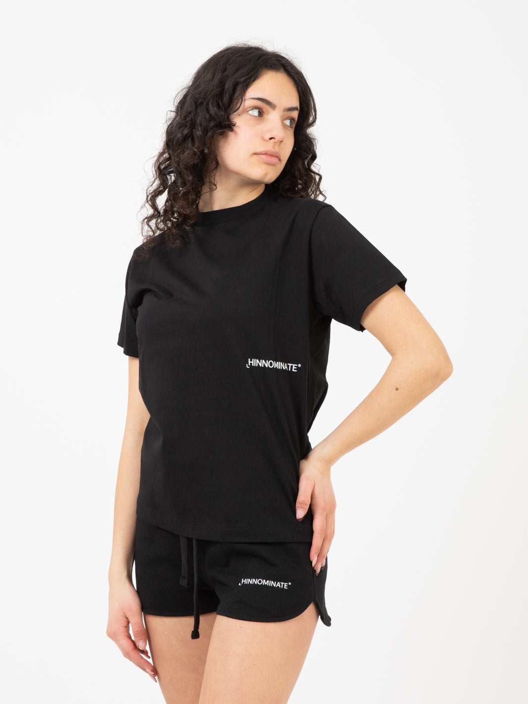 T-shirt jersey mezza manica nera