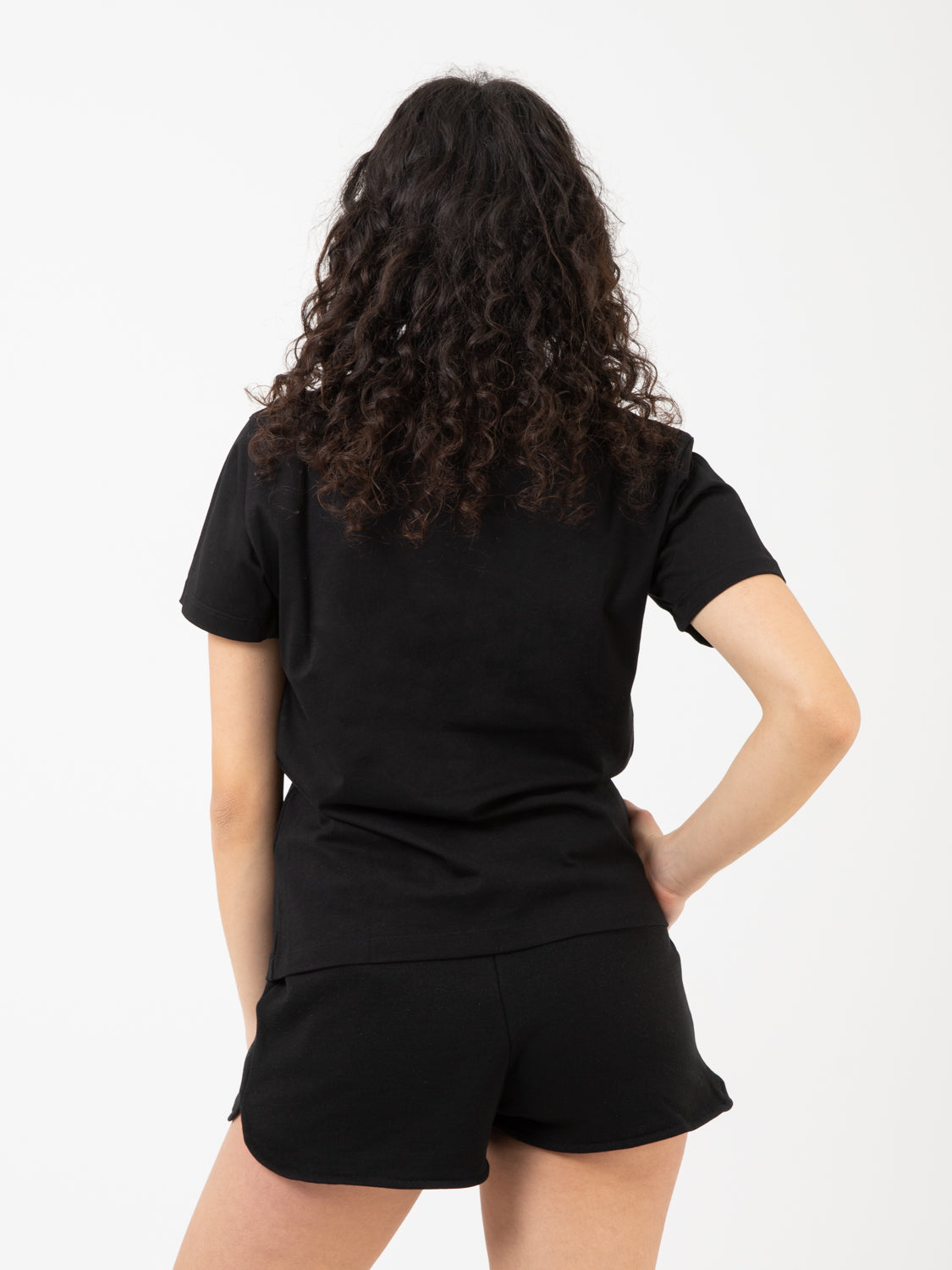 T-shirt jersey mezza manica nera