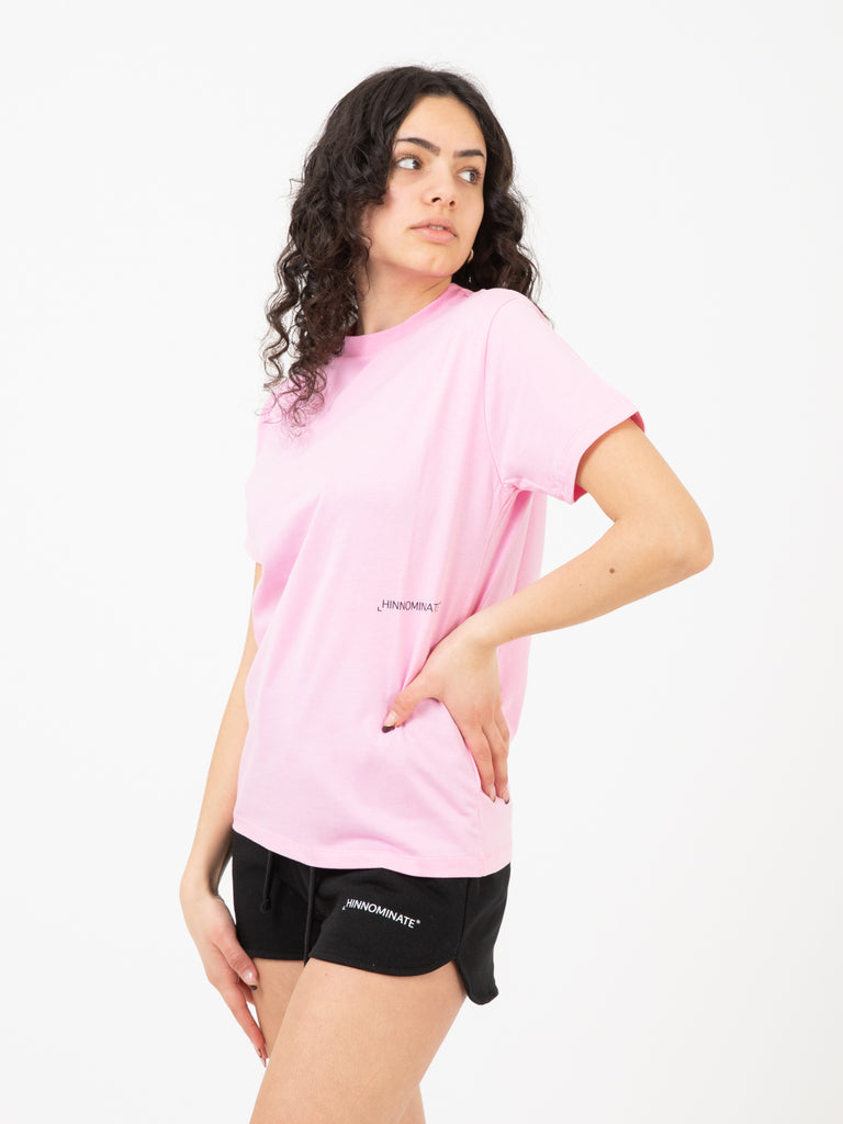 HINNOMINATE - T-shirt jersey mezza manica rosa bonbon