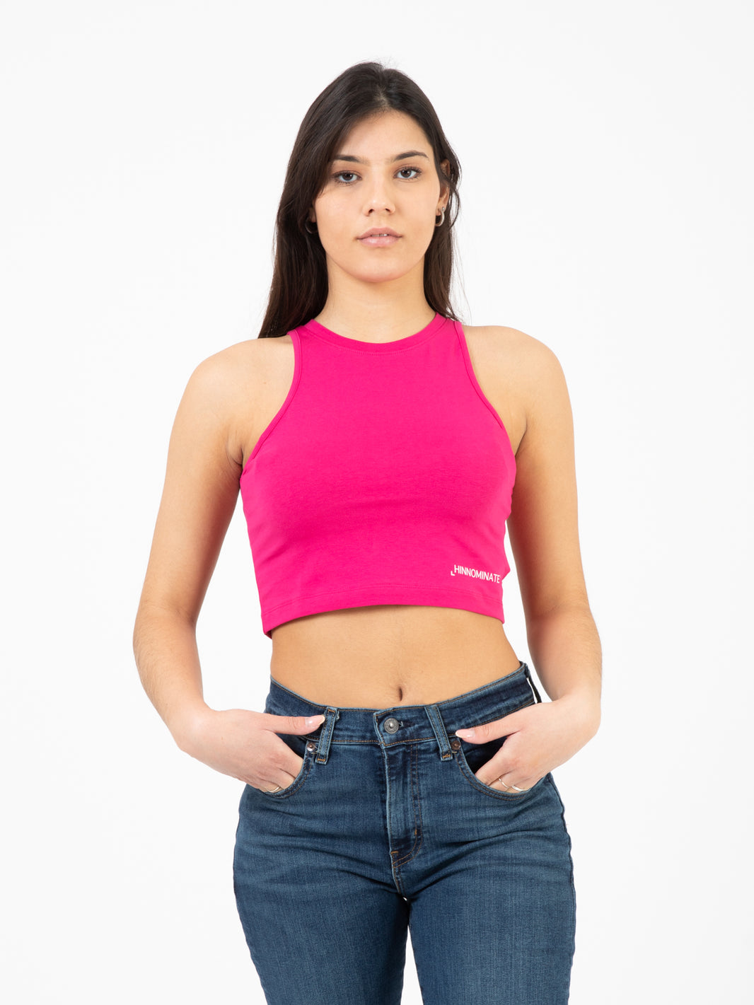 Top bielastico stampa fuxia