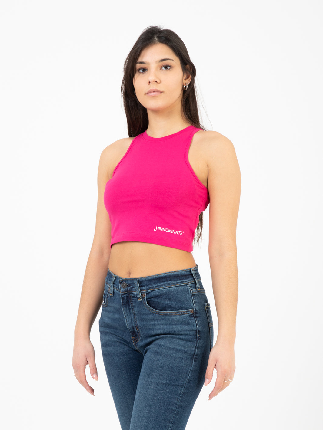 Top bielastico stampa fuxia