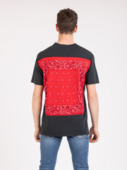 HTC - T-shirt Bandana nero / rosso