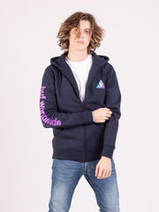 HUF - Felpa hoodie zip Prism navy blazer