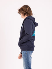 HUF - Felpa hoodie zip Prism navy blazer