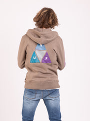 HUF - Felpa hoodie zip Prism walnut