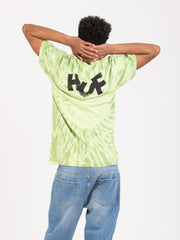HUF - T-shirt Haze Brush tie dye lime