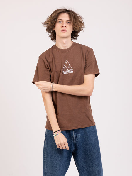 T-shirt Huf X Pleasures dyed brown
