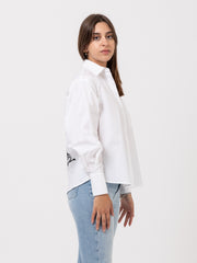 ICONA - Camicia naturale con decoro posteriore