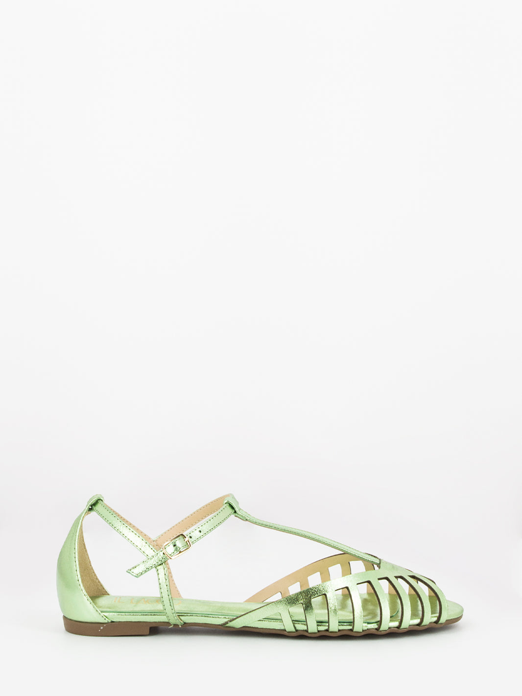 Ballerine Cristal open-toe a gabbia lemon