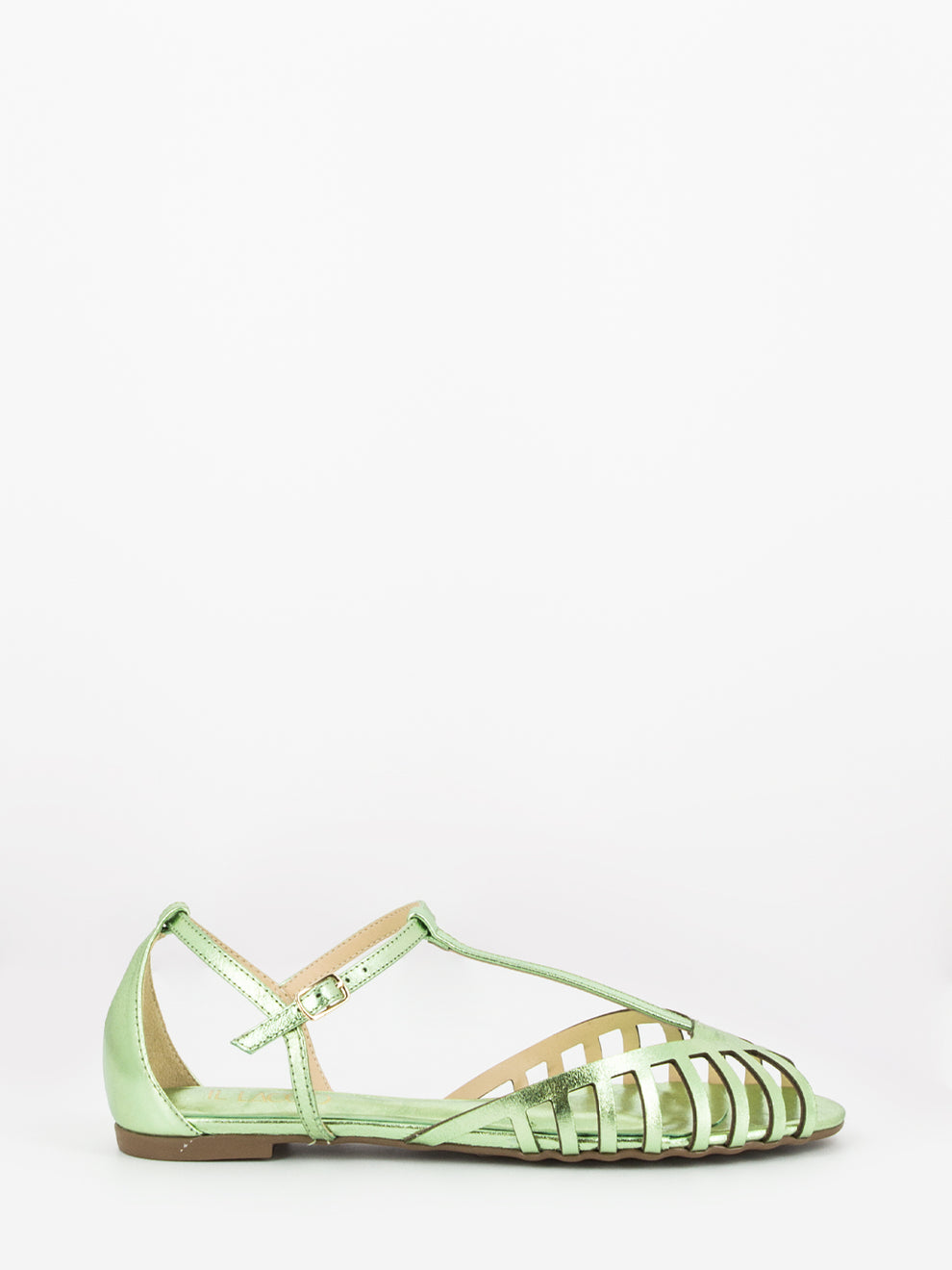 Ballerine Cristal open-toe a gabbia lemon