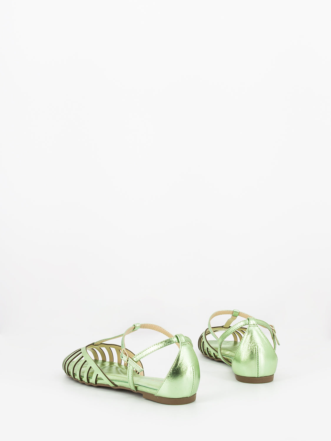 Ballerine Cristal open-toe a gabbia lemon