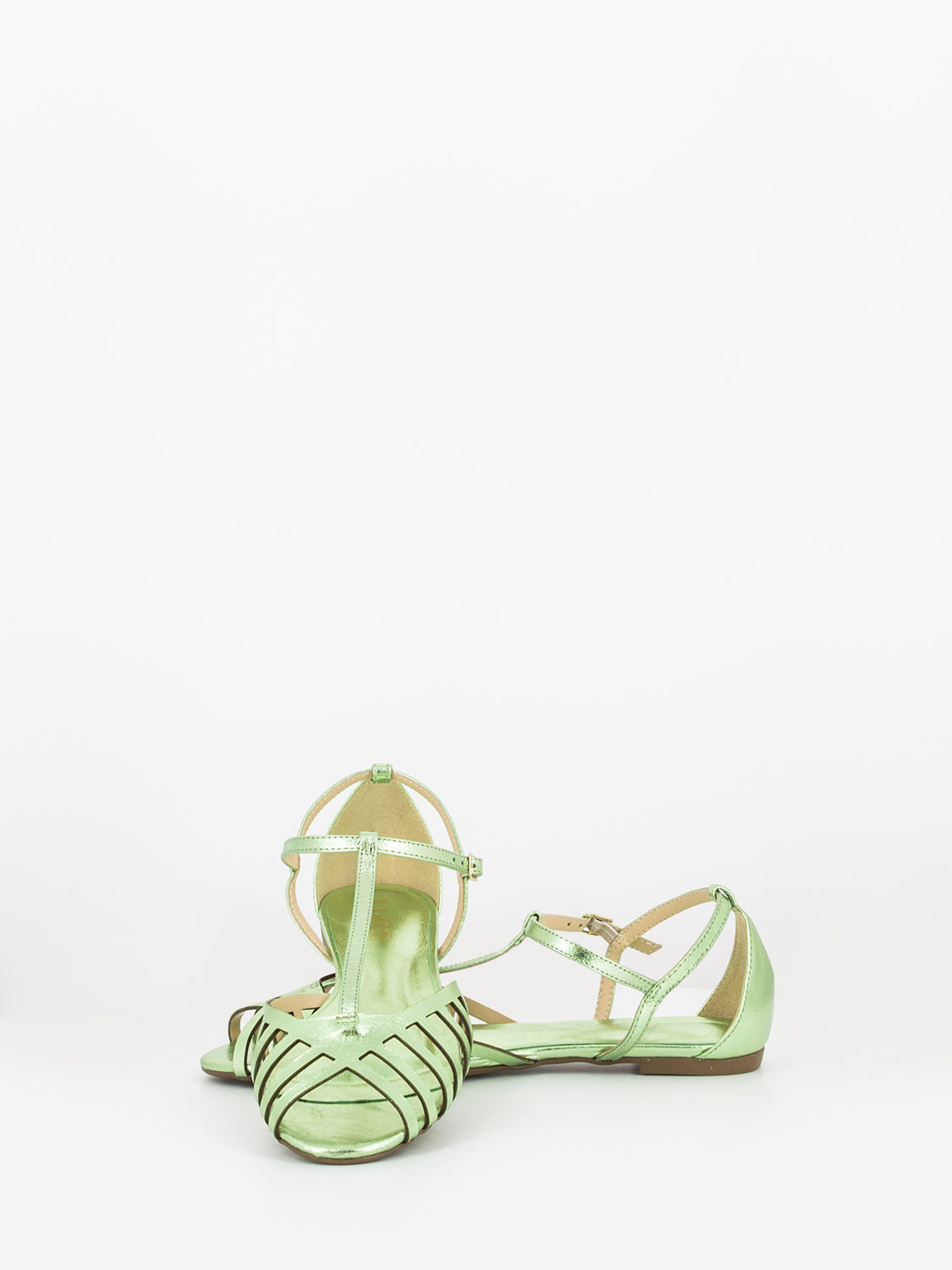 Ballerine Cristal open-toe a gabbia lemon
