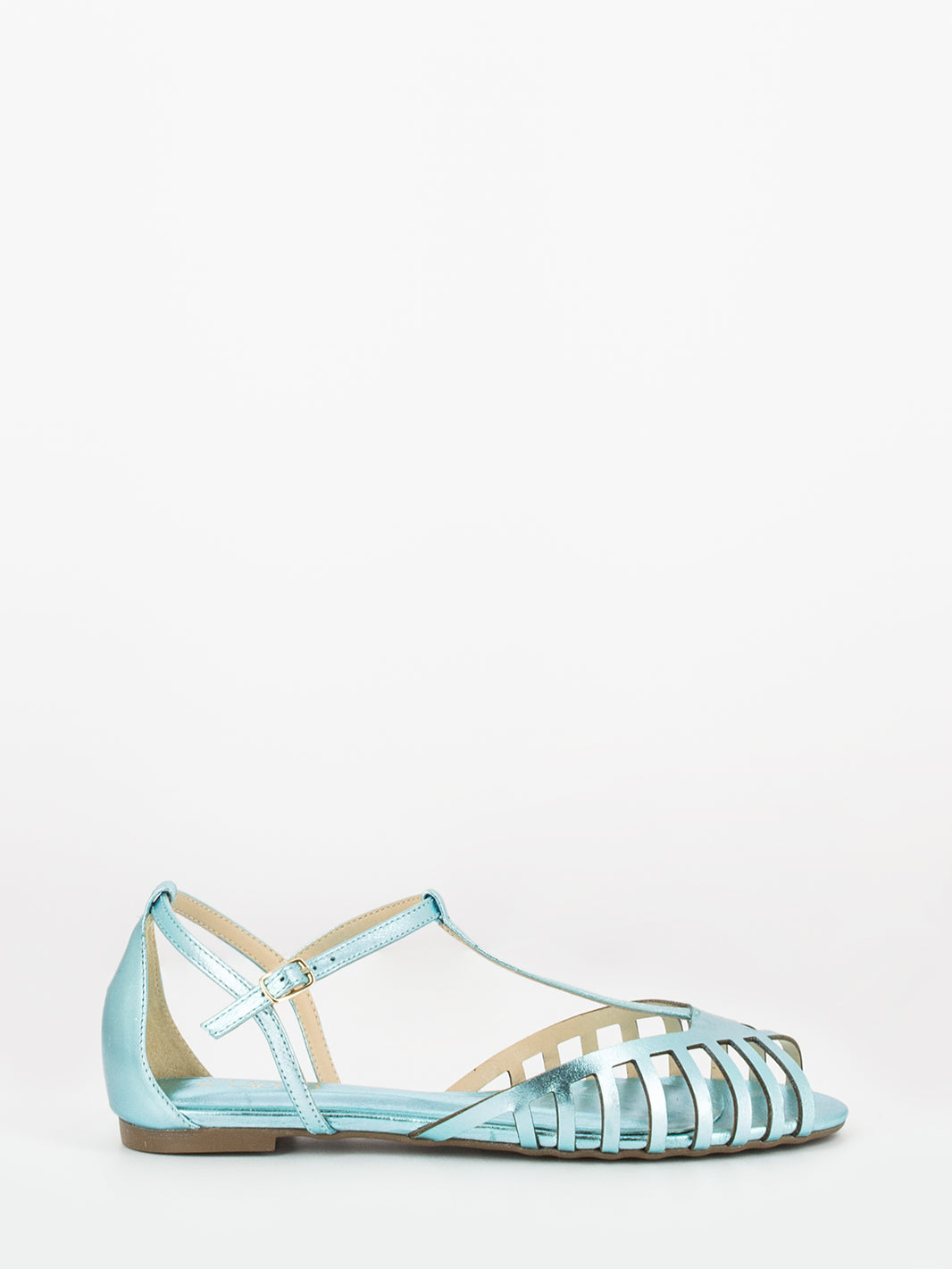 Ballerine Cristal open-toe a gabbia sky
