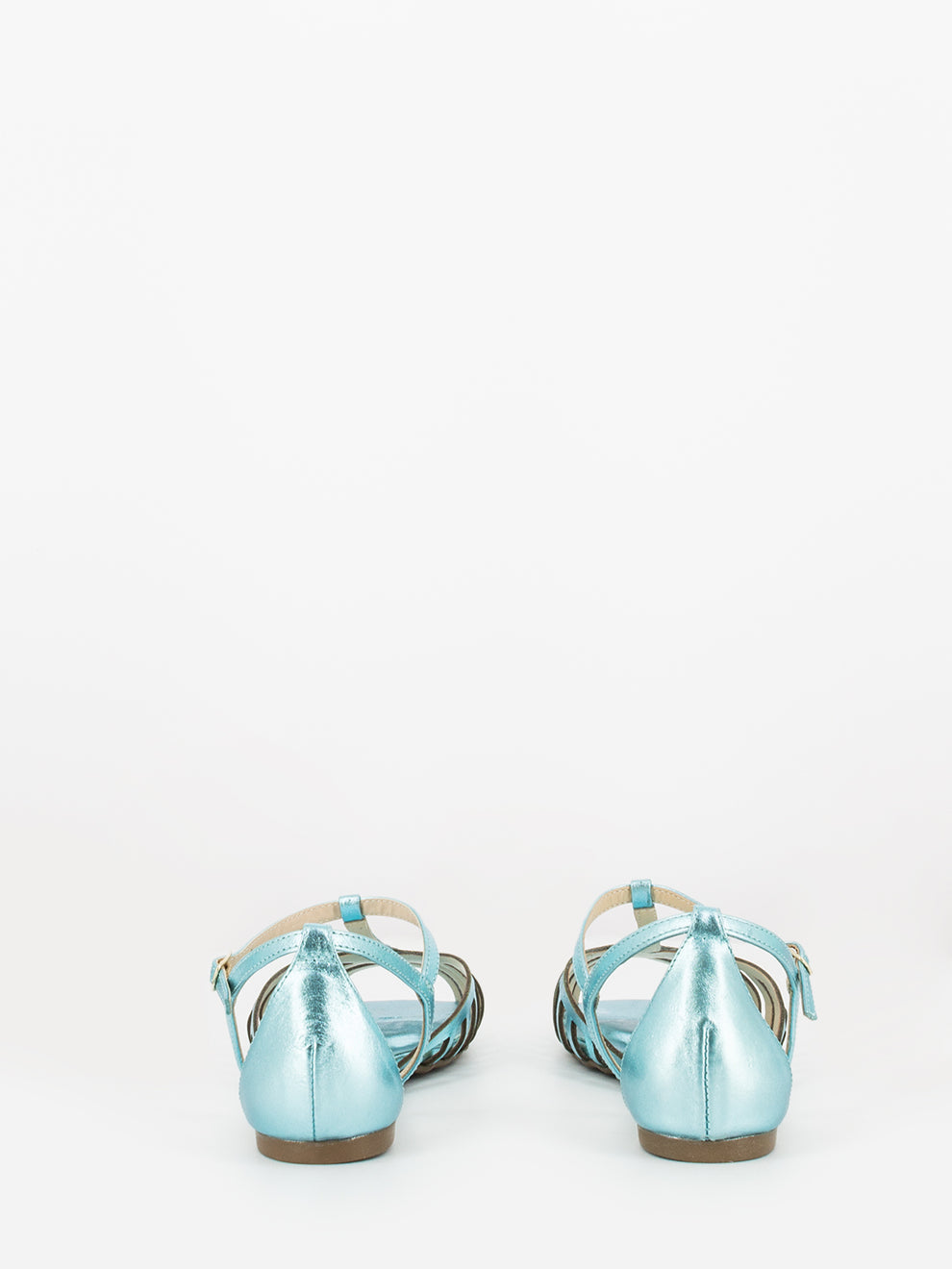 Ballerine Cristal open-toe a gabbia sky