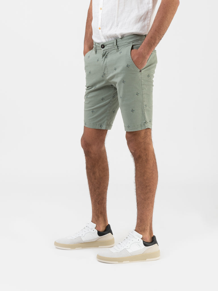 IMPURE - Bermuda chino comfort twill stretch Penguin salvia