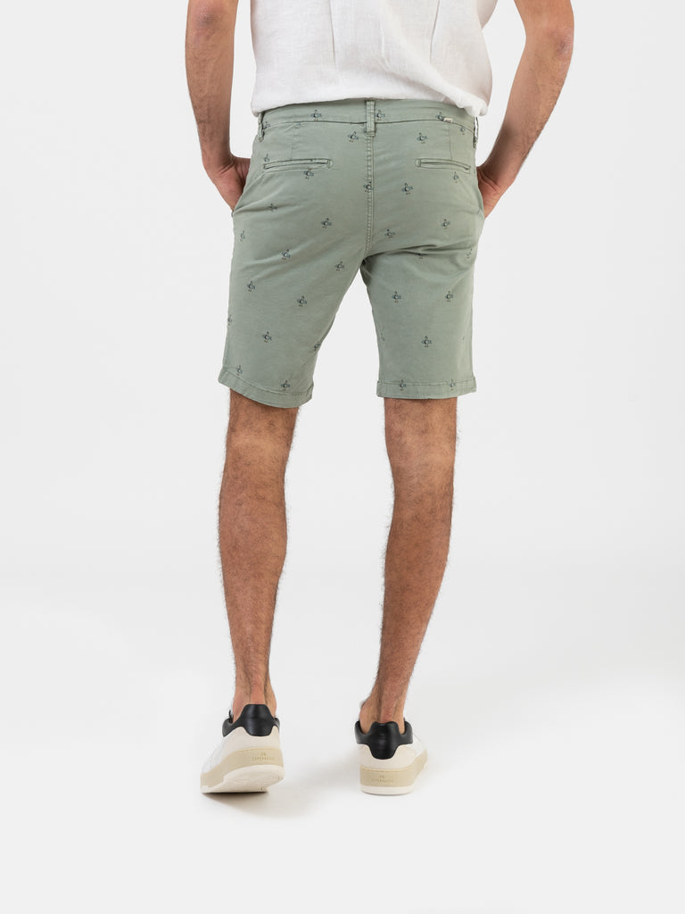 IMPURE - Bermuda chino comfort twill stretch Penguin salvia