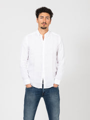 IMPURE - Camicia button-down in lino white