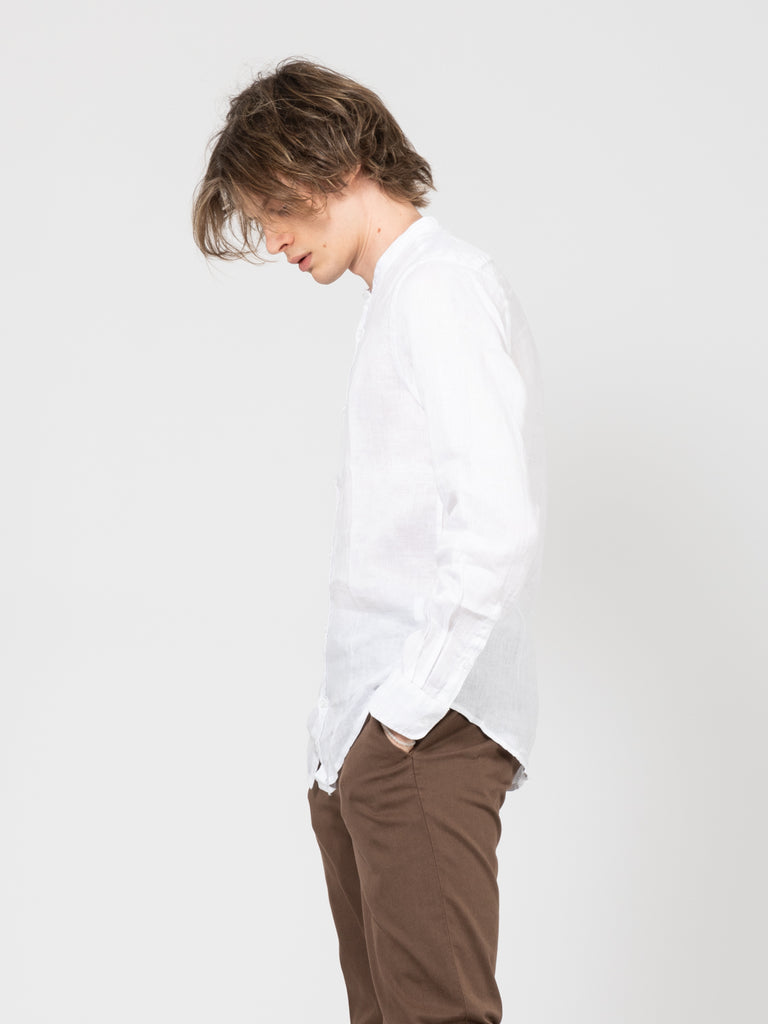 IMPURE - Camicia Coreana slim lino white