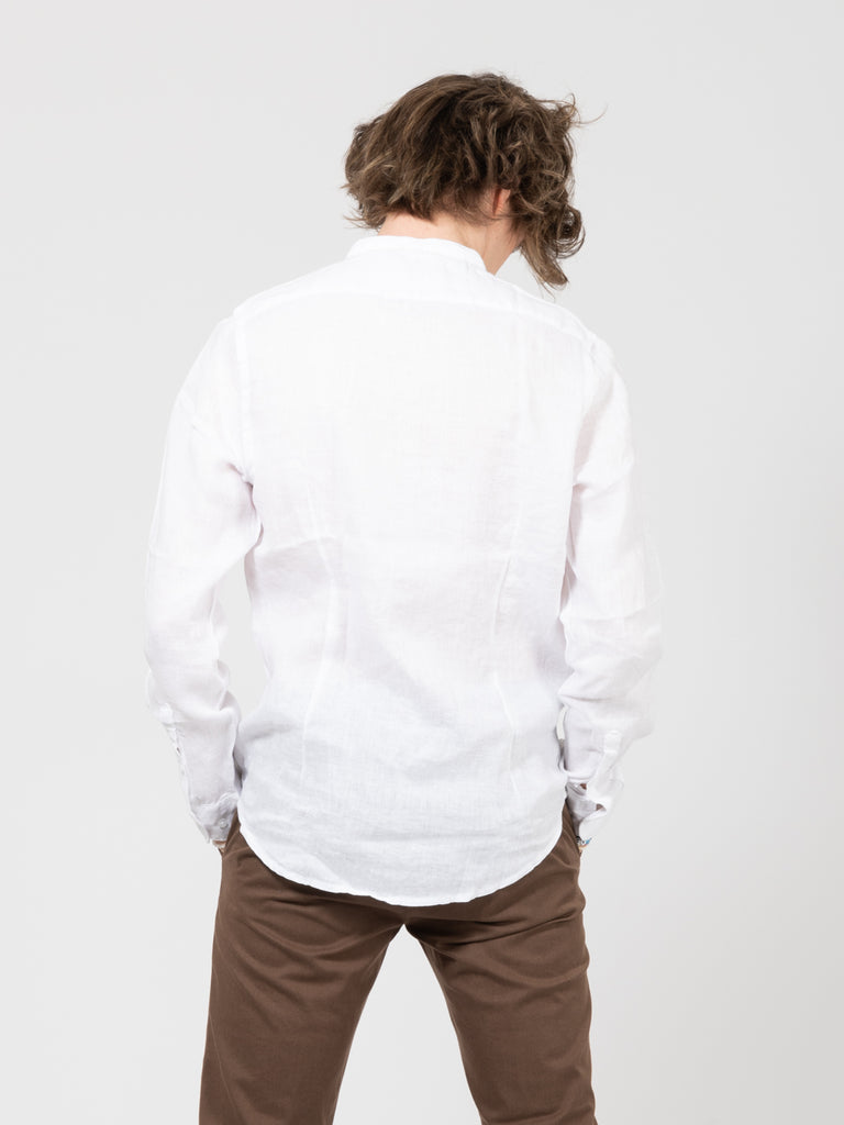 IMPURE - Camicia Coreana slim lino white