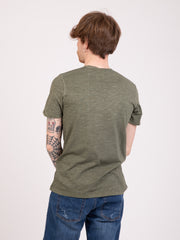 IMPURE - T-shirt fiammata militare con taschino