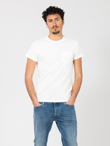 T-shirt Sigur bianca con taschino