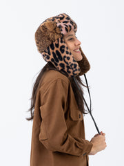 KANGOL - Cappello wild fur trapper leopardato