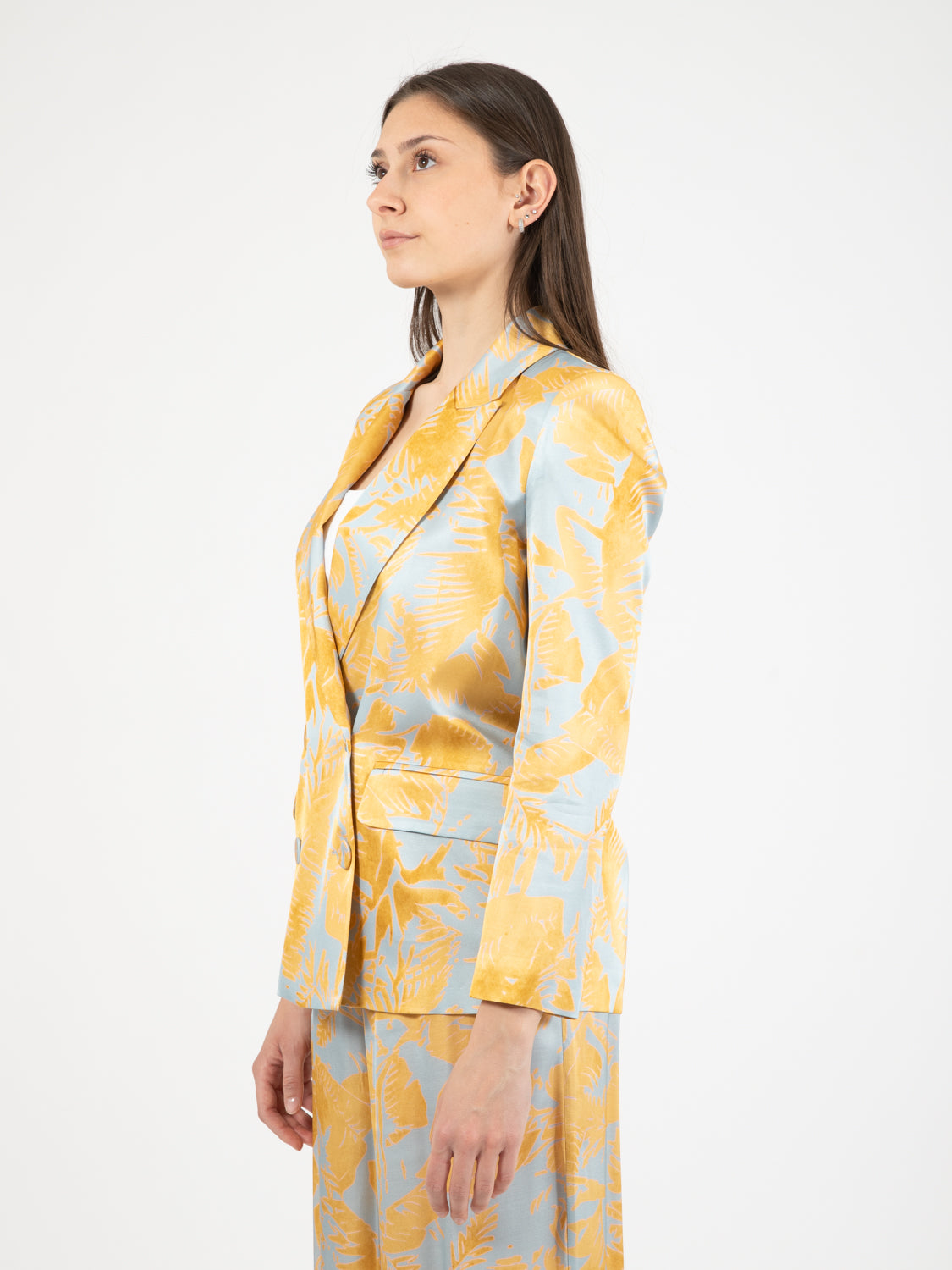 Blazer doppiopetto fantasia giallo / azzurro