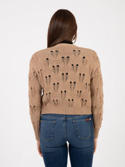 KAOS - Cardigan traforato corda