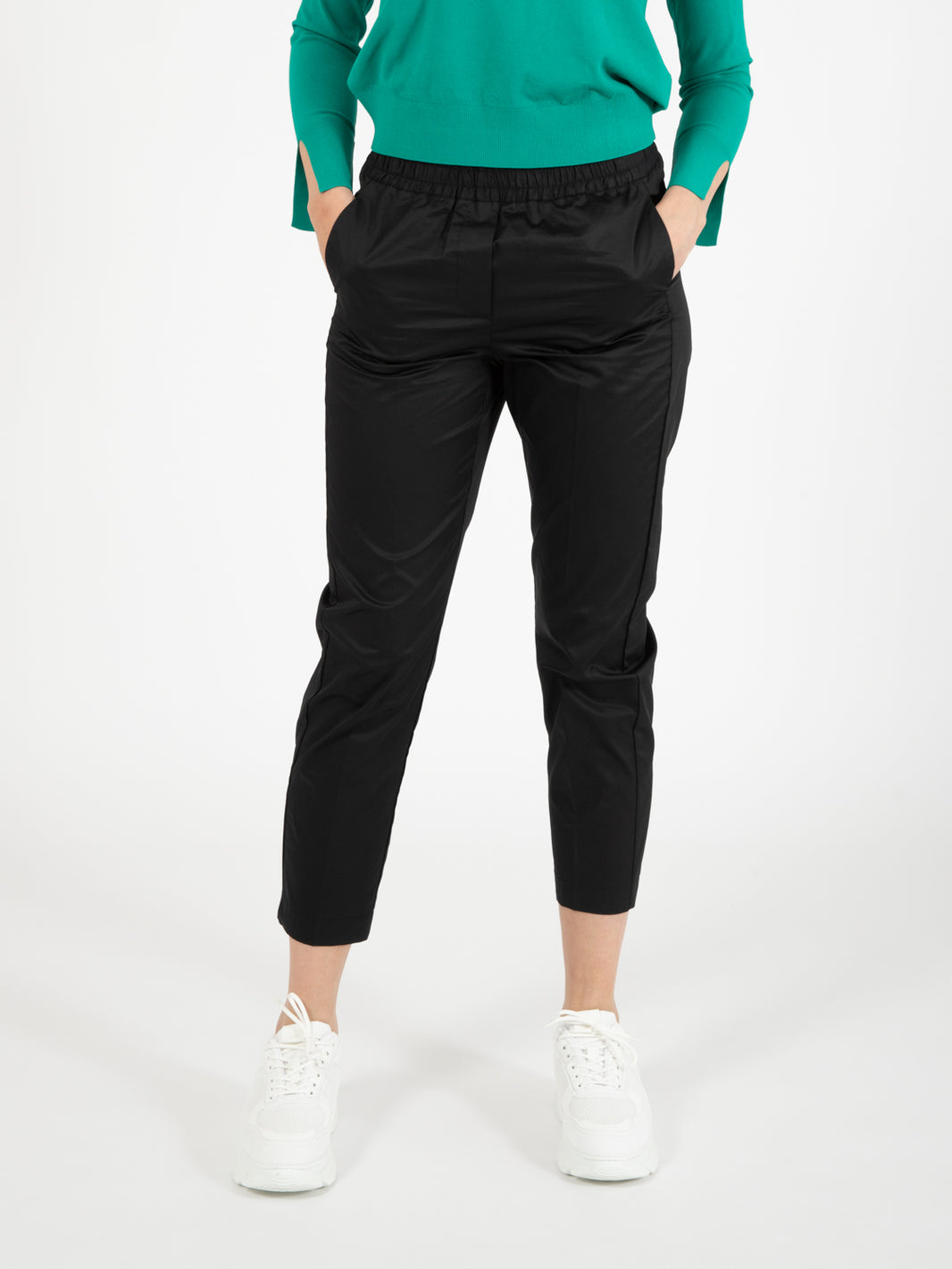 Jogger crop cotone nero