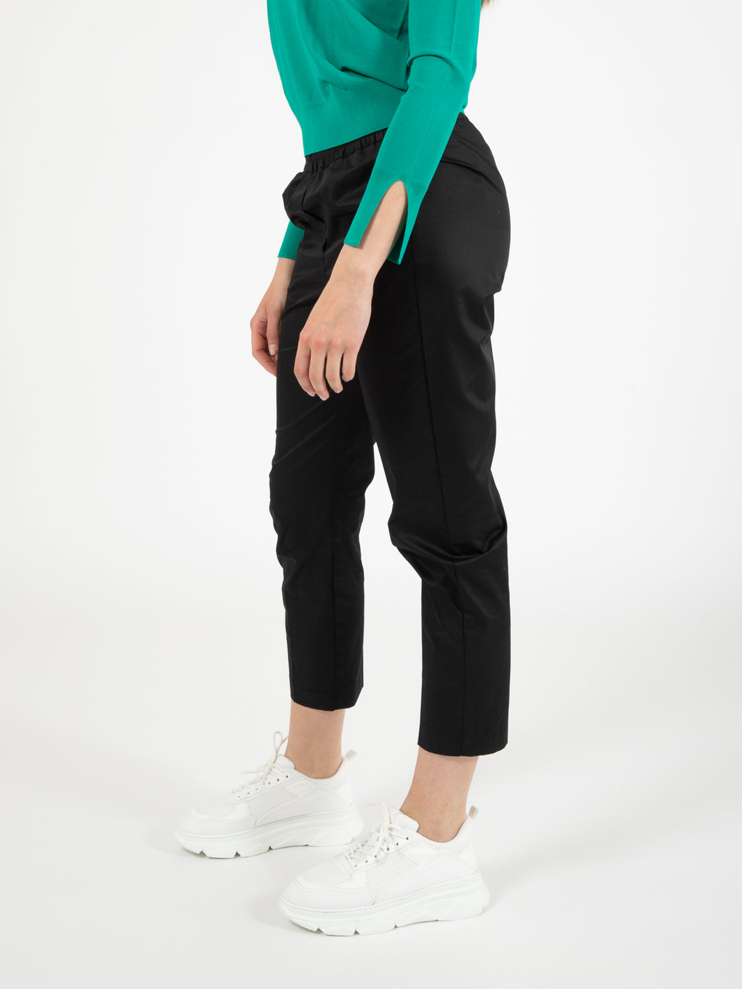 Jogger crop cotone nero