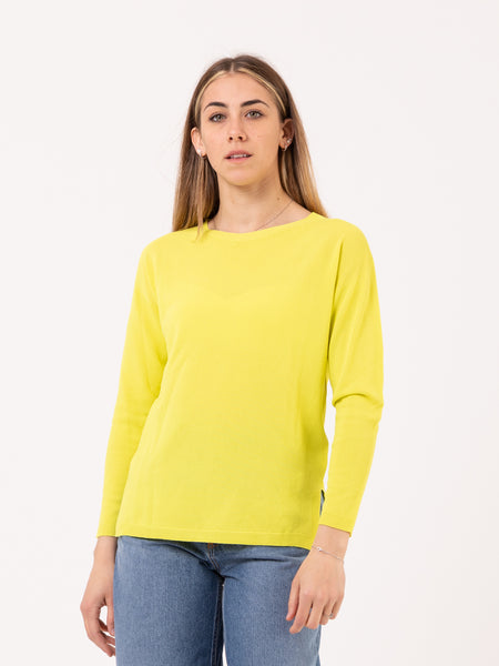 Maglia ampia con spacchi laterali lime