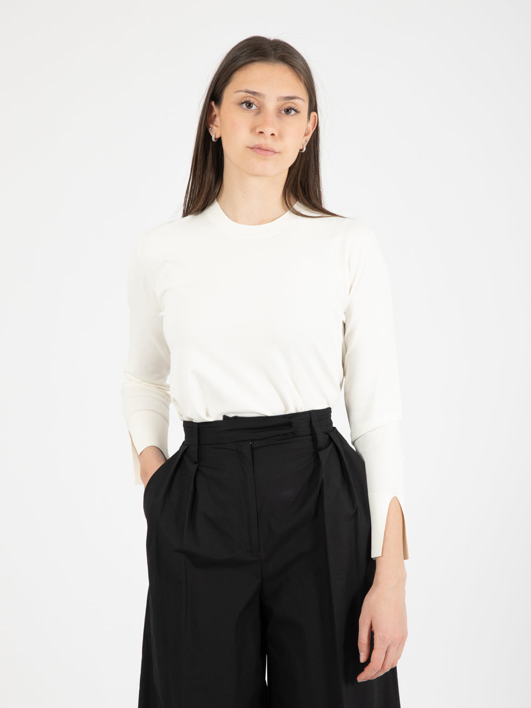 Maglia Scollo U panna