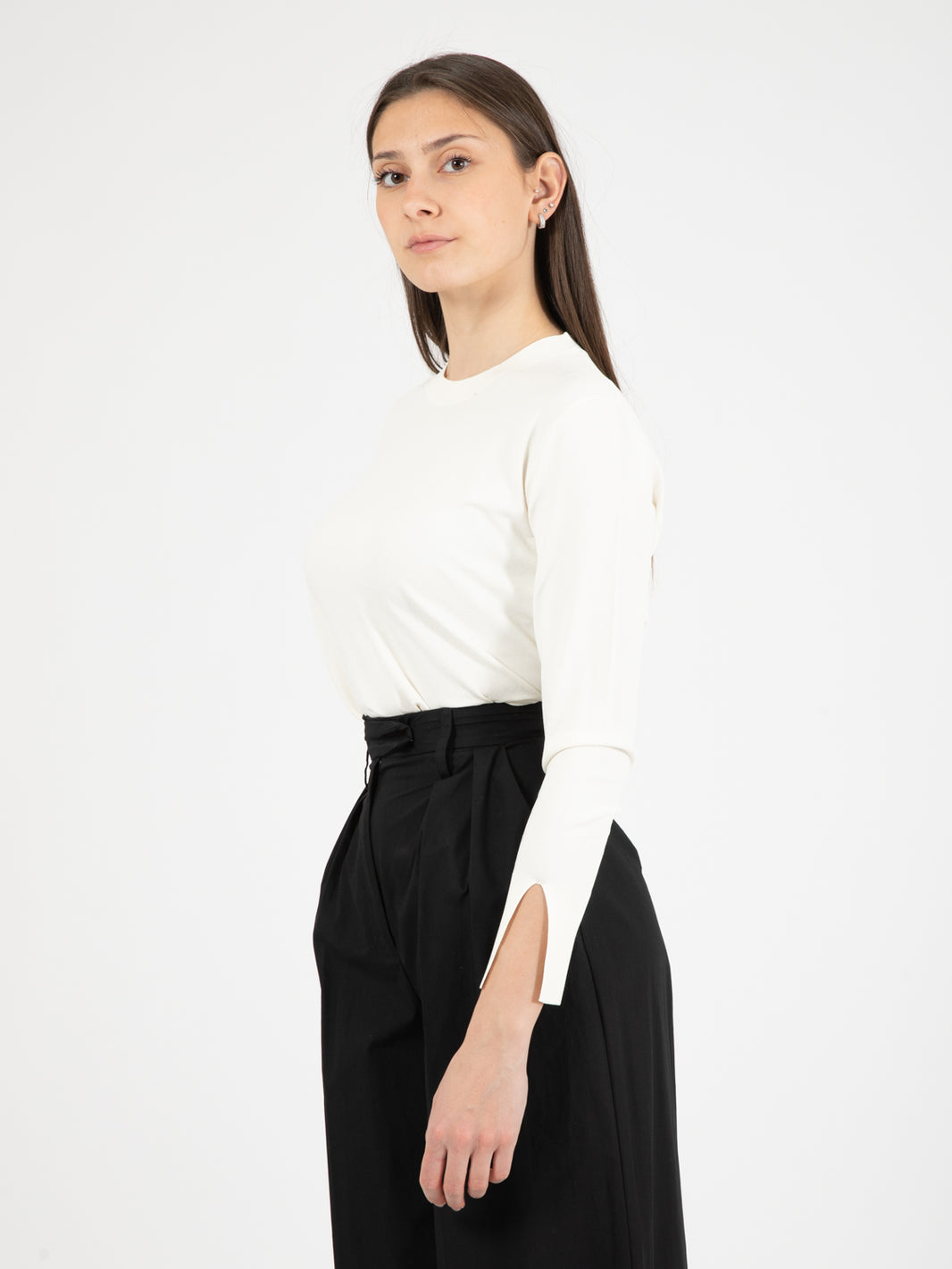 Maglia Scollo U panna