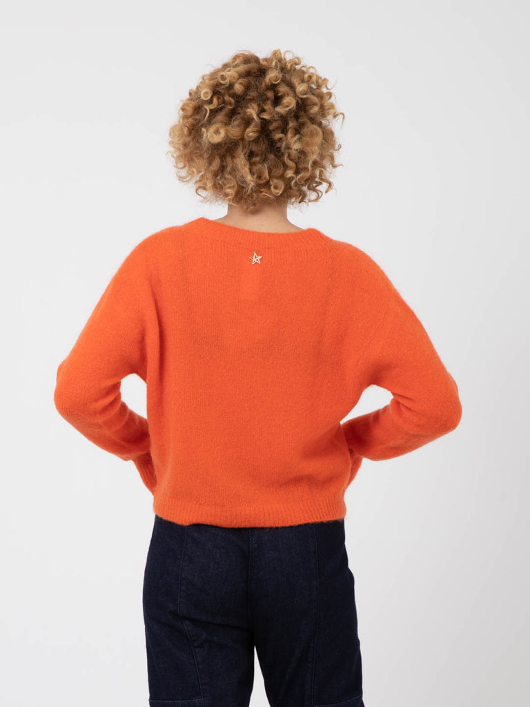 KAOS - Maglioncino girocollo in lana arancio