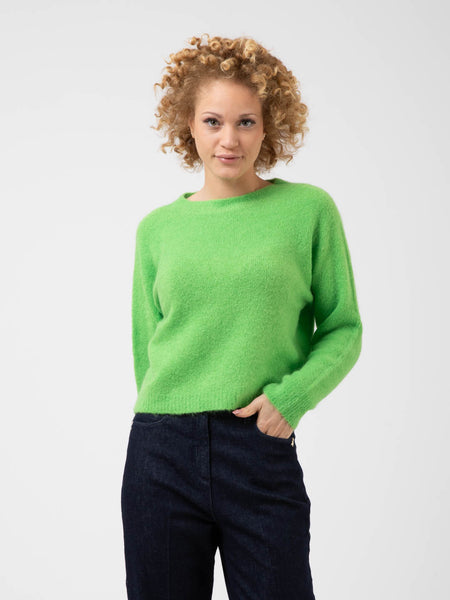 Maglioncino girocollo in lana verde