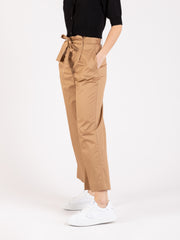 KAOS - Pantaloni paperbag deserto con cintura