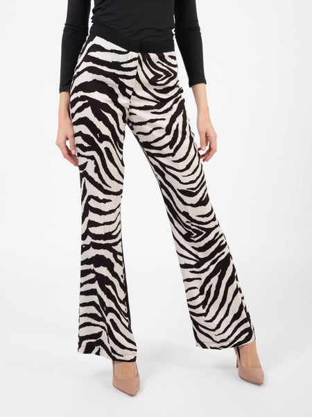 Pantaloni stampa zebra neri