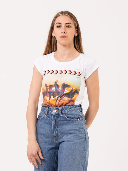 T-shirt Navajo Awa slim bianca