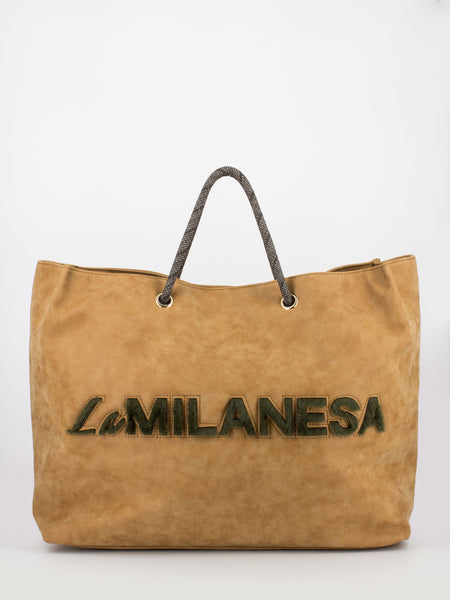 Maxi shopper Ambra in alcantara