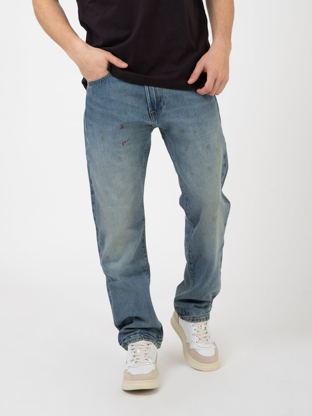 551™ Z Authentic Straight Medium Indigo Stonewash - Blu