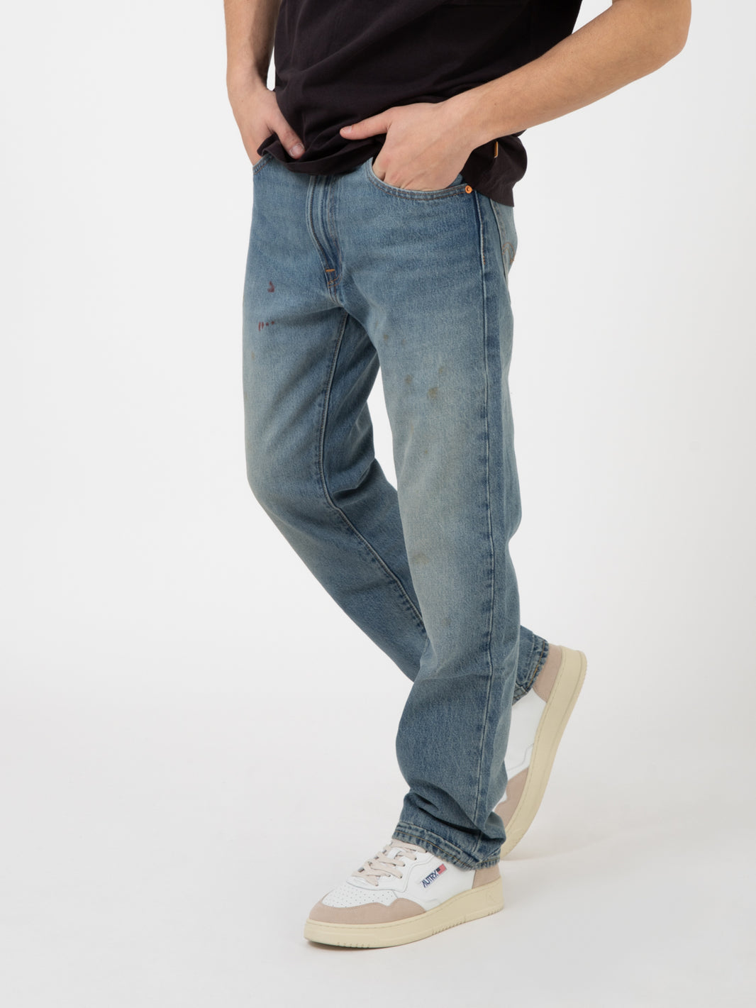 551™ Z Authentic Straight Medium Indigo Stonewash - Blu